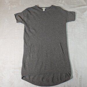 Sundance Grey Wool/Nylon Tunic Sweater Dress With Pockets Size M